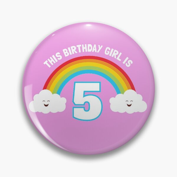 Item preview, Cute Rainbow Happy 5th Birthday Shirt for Girls designed and sold by HungryDino.