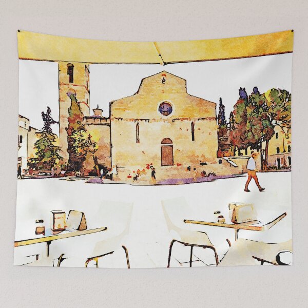 Item preview, Teramo: bar tables in front of the cathedral designed and sold by Giuseppe Cocco.