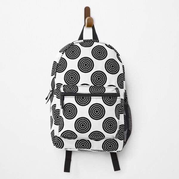 Black N White Simple Circle Pattern Mix And Match Backpack