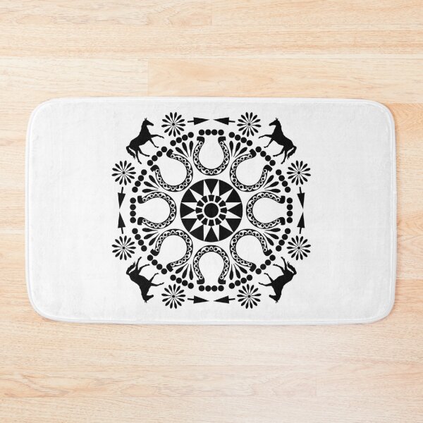 Item preview, Black and White Horse Mandala designed and sold by WatersEdgeGal.