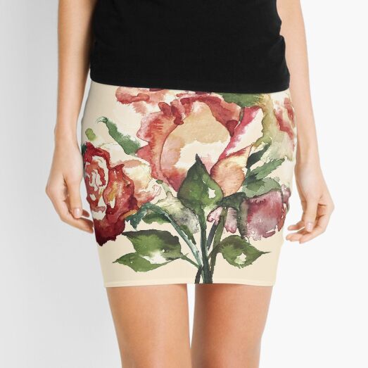 Bouquet of roses Mini Skirt
