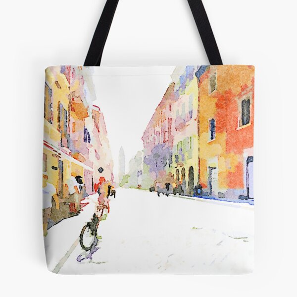 Item preview, Teramo: street with people and bicycle designed and sold by Giuseppe Cocco.