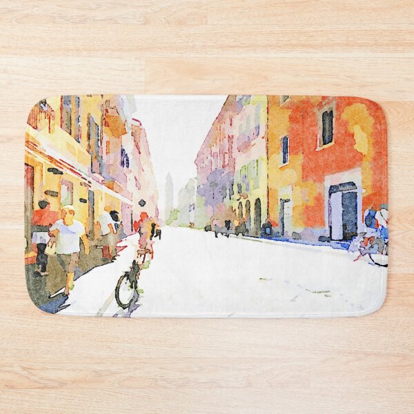 Item preview, Teramo: street with people and bicycle designed and sold by Giuseppe Cocco.