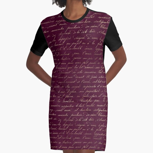 Item preview, Elegant French language Burgundy & Gold Script Design designed and sold by DavJen.