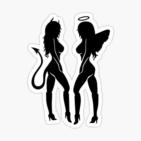 Decal Angel Devil Girl   Sticker