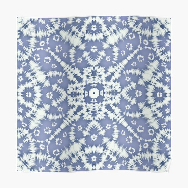 Blue Tie Dye Art Poster