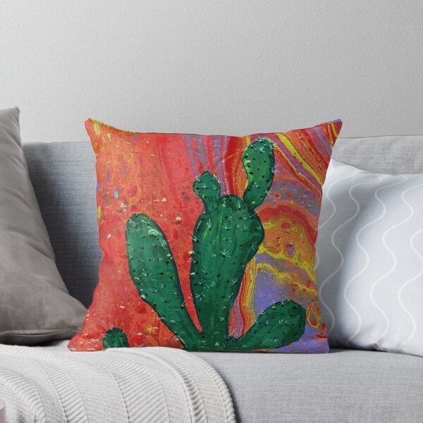 Item preview, Cacti Painting - Psychedelic Cactus - Plant Art - Acrylic Pour designed and sold by serenityshadows444.