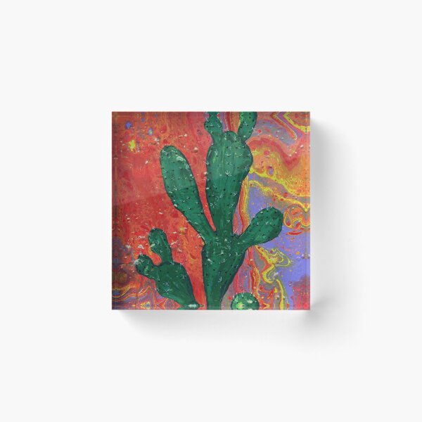 Item preview, Cacti Painting - Psychedelic Cactus - Plant Art - Acrylic Pour designed and sold by serenityshadows444.