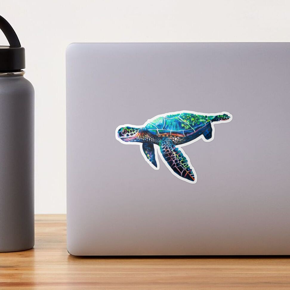Rainbow Sea Turtle Sticker for Sale by Zephdoll
