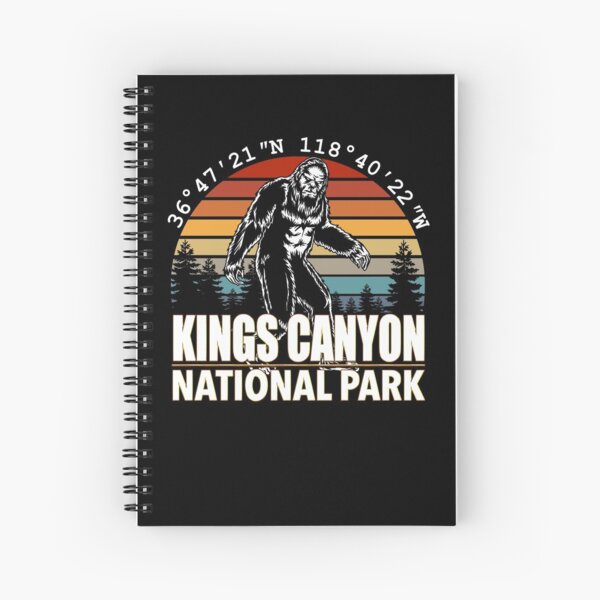 Kings Canyon National Park Bigfoot with GPS Location Spiral Notebook