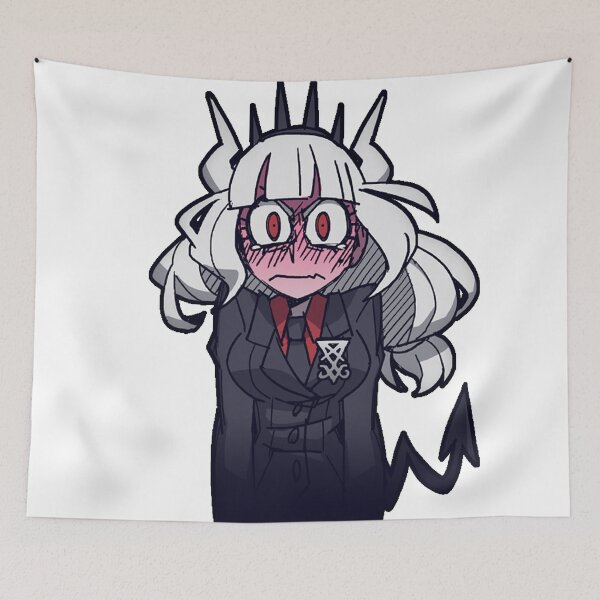Item preview, Blushing Lucifer Helltaker 'Lucy" Stickers/Shirts/Buttons/more designed and sold by Sethlow.
