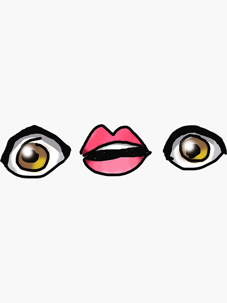 "Eye Lips Eye Emoji (Better)" Sticker for Sale by notinthepocket