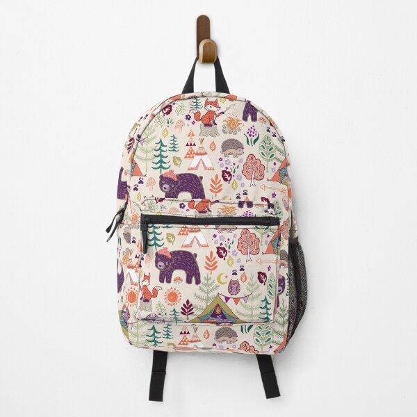 Woodland Animals Campout pattern Backpack
