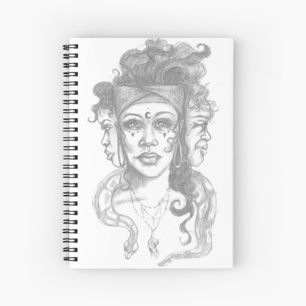 Triple Goddess Spiral Notebook