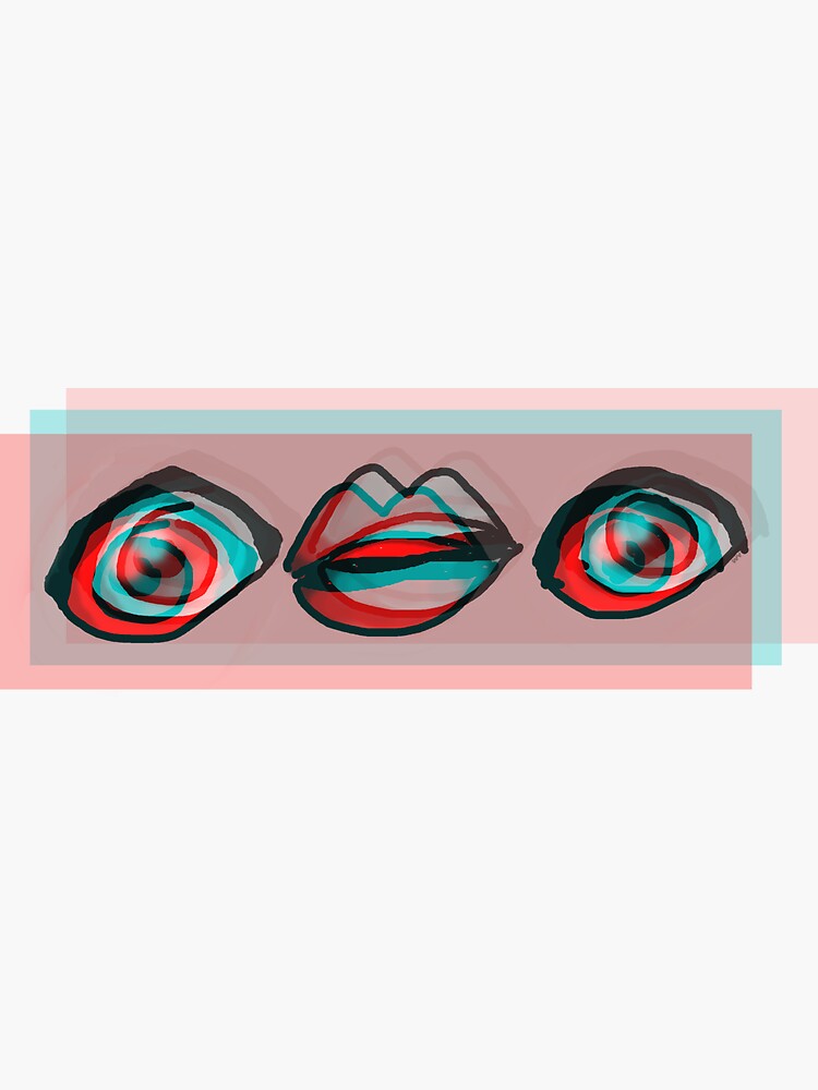 "Eye Lips Eye Emoji, RGB Split" Sticker for Sale by notinthepocket