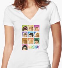 Haarspray Tailliertes T-Shirt mit V-Ausschnitt