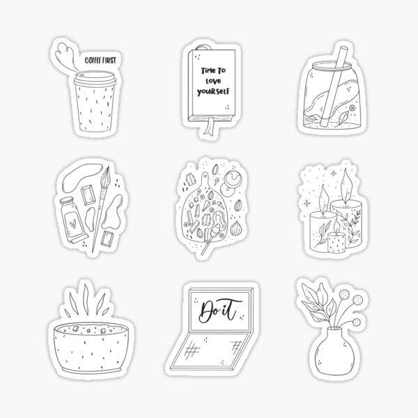 Design cute sticker sheets for journals doodle style by Anyanyaan