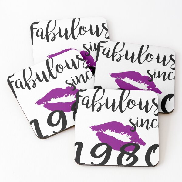 Item preview, Fabulous Since 1980 Glam Kiss Birthday Women Glamour Lips Purple Lipstick Lipsing Gift designed and sold by clothesy7.
