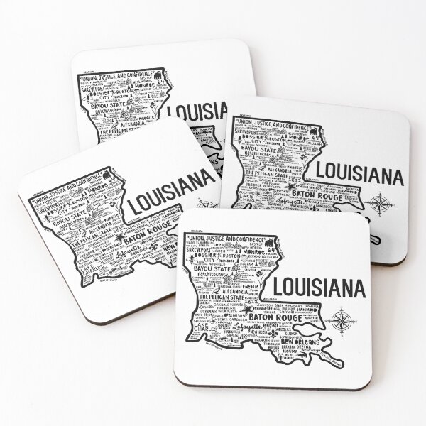 Item preview, Louisiana Map  designed and sold by fiberandgloss.