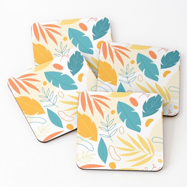Item preview, multicolored leaf pattern on cream background designed and sold by Espinoza Creative.