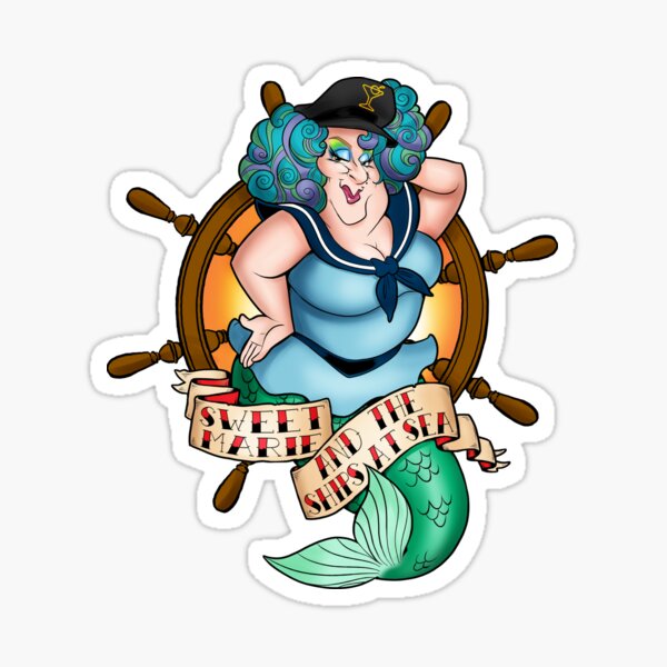 Sweet Marie and the Ships at Sea by Lar deSouza Sticker