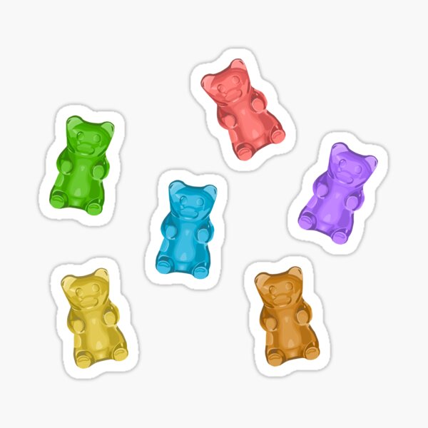 Gummy Thicc Green Gummy Bear With Big Butt' Sticker