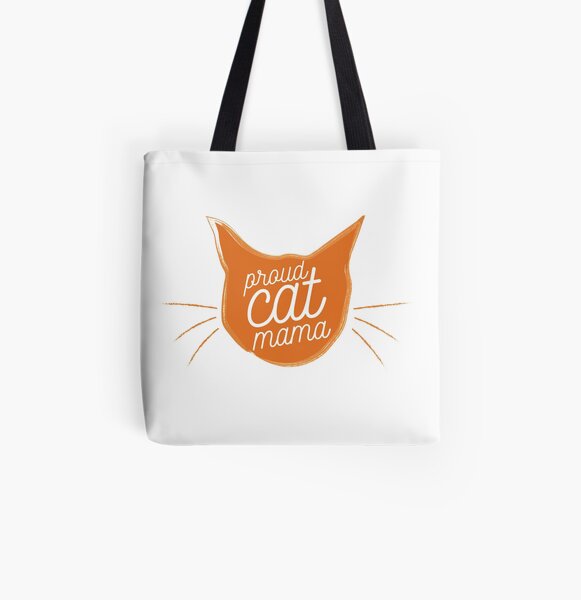 Proud Cat Mama - Now in Bright Tabby Orange! Awesome Gift! All Over Print Tote Bag