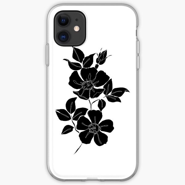 Botanical illustration - Rose silhouette iPhone Soft Case