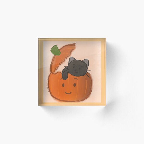 Item preview, Luna The Black cat and The Halloween Pumpkin designed and sold by GoatsheadCastle.