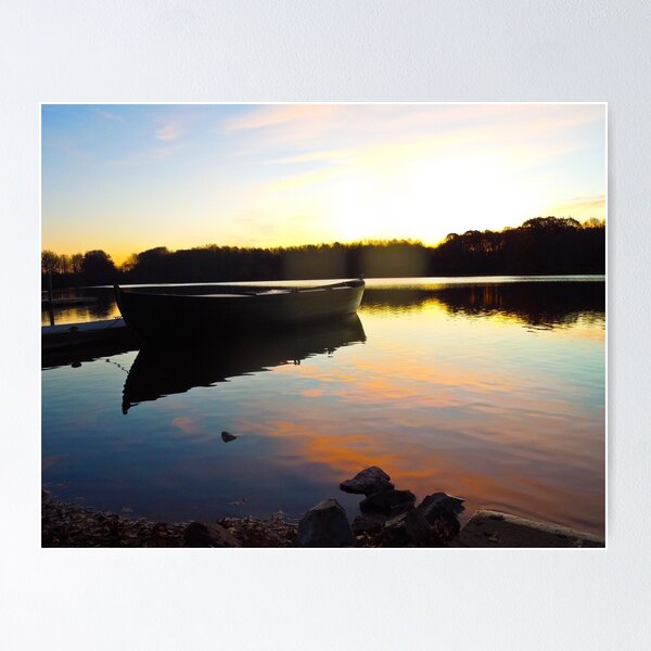 Item preview, Fishing Boat Reflection at Sunrise designed and sold by ginawaltersdorf.
