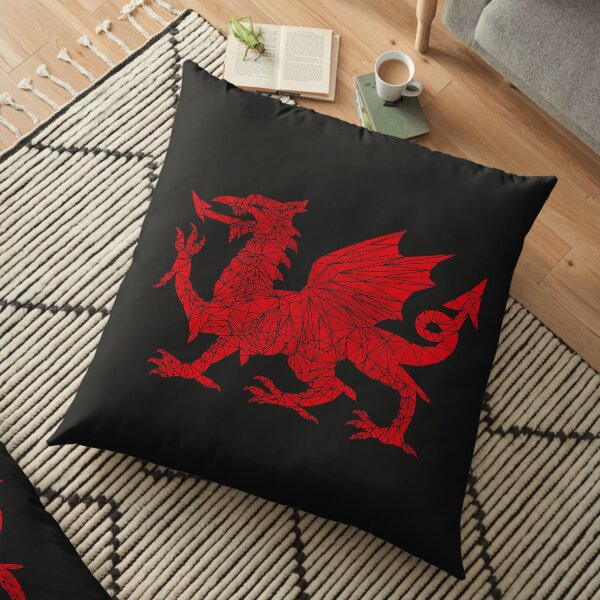Welsh Dragon - Geometric Floor Pillow