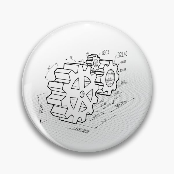 Item preview, Set of gears on a white background. illustration, blueprint style. designed and sold by mpavlov.
