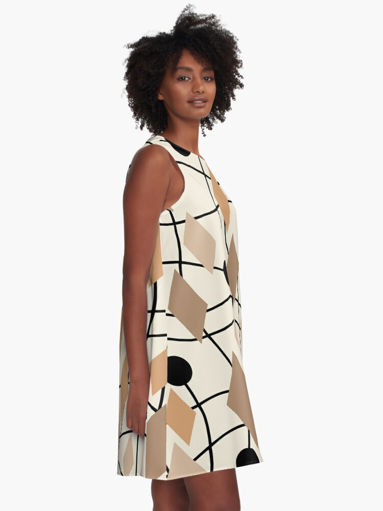 Mid Century Modern Geometric Abstract 531 A-Line Dress for Sale by  tonymagnerart