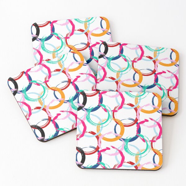 Item preview, Abstract Black Blue Green Orange Red Circular Art Design designed and sold by inquestyle.