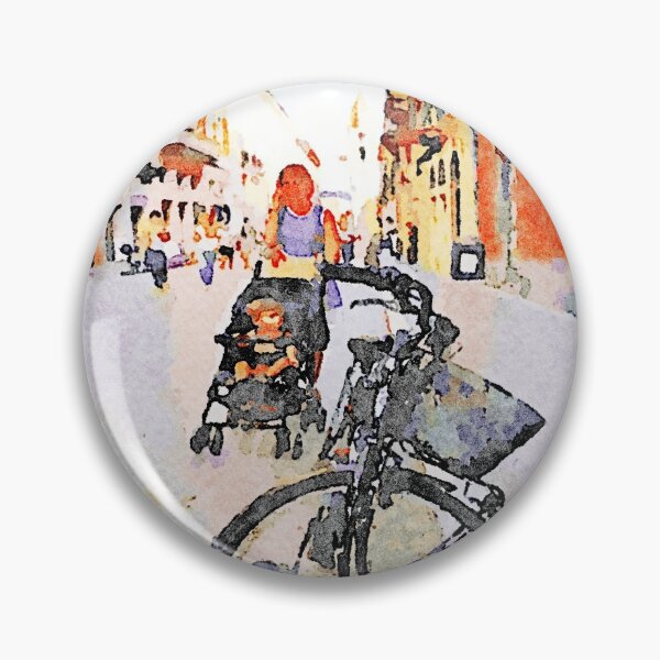 Item preview, Teramo: bicycle and mom with baby in pram designed and sold by Giuseppe Cocco.
