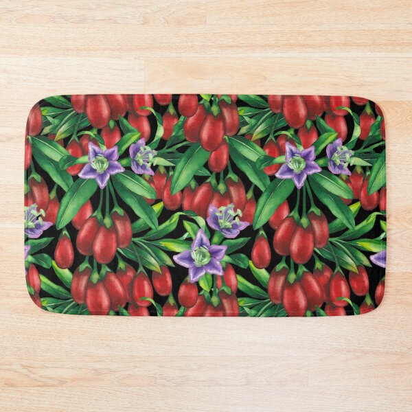 Item preview, Watercolor goji berries, flowers and leaves designed and sold by Ekaterina Glazkova.