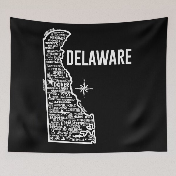 Item preview, Delware Map  designed and sold by fiberandgloss.