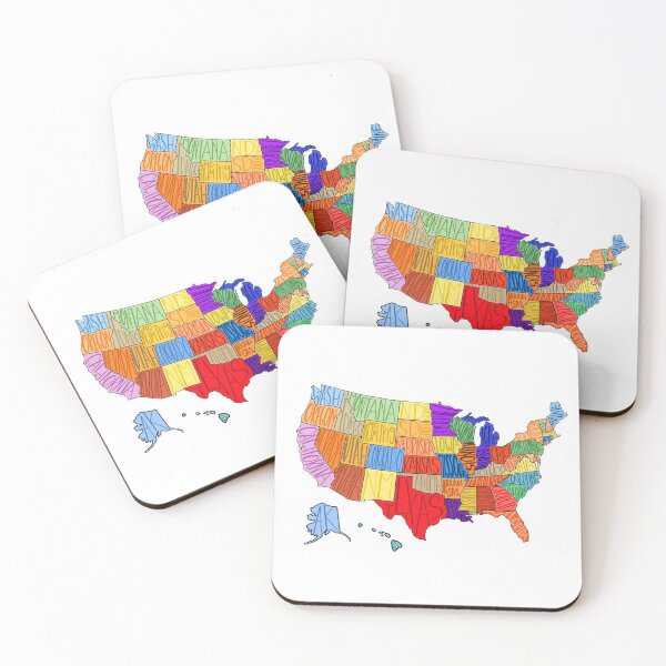 Item preview, United States of America map with names of states  designed and sold by Dani D.