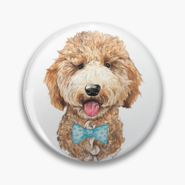 Item preview, Watercolor Golden Doodle dog with bow tie designed and sold by tylershae.