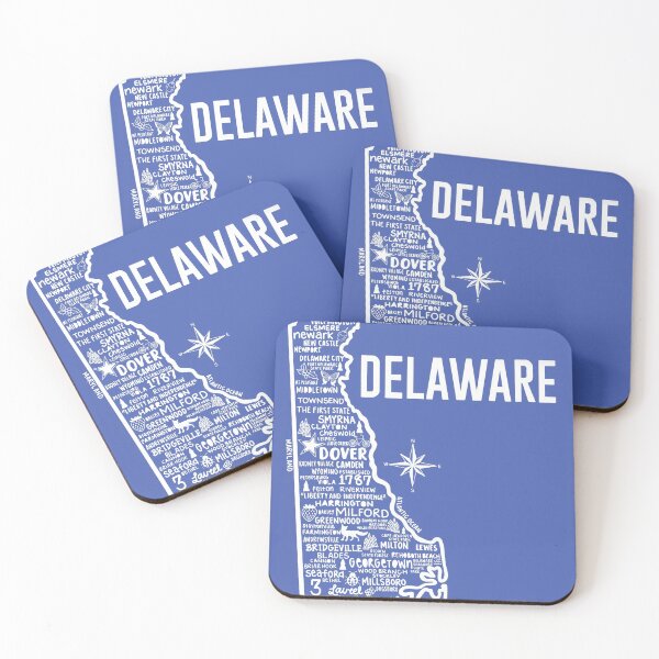 Item preview, Delaware Map  designed and sold by fiberandgloss.