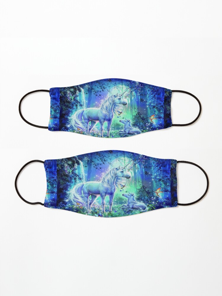 Alternate view of Unicorns Magical Fantasy Landscape Art Mask