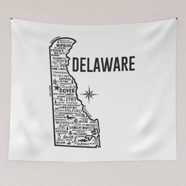 Item preview, Delaware Map  designed and sold by fiberandgloss.