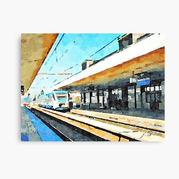 Train in Pescara railway station Canvas Print