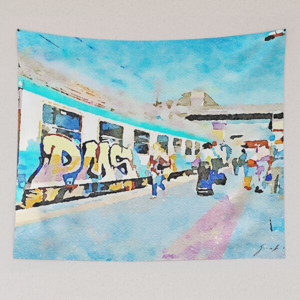 Item preview, Travelers got off the train arriving at the Roma Tiburtina train station designed and sold by Giuseppe Cocco.
