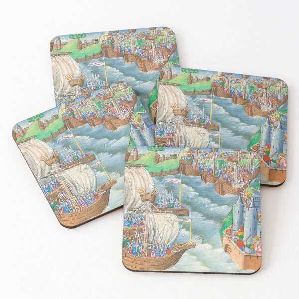 Item preview, Christian fleet approaching Gaeta with archers poised to defend the city designed and sold by brushandframes.
