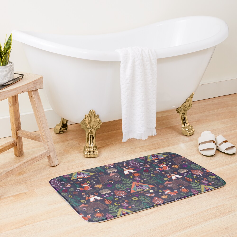 Disover Woodland Animals Campout | Bath Mat