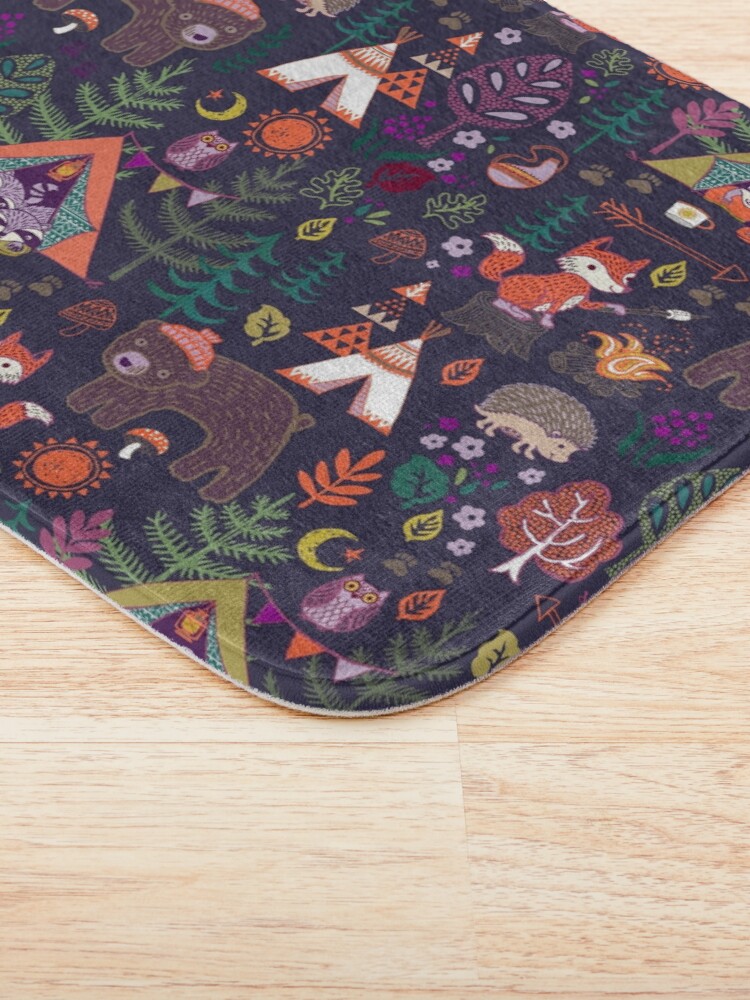 Alternate view of Woodland Animals Campout Bath Mat