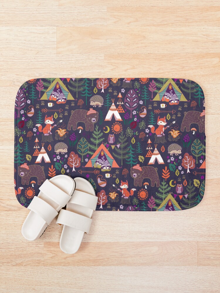 Alternate view of Woodland Animals Campout Bath Mat