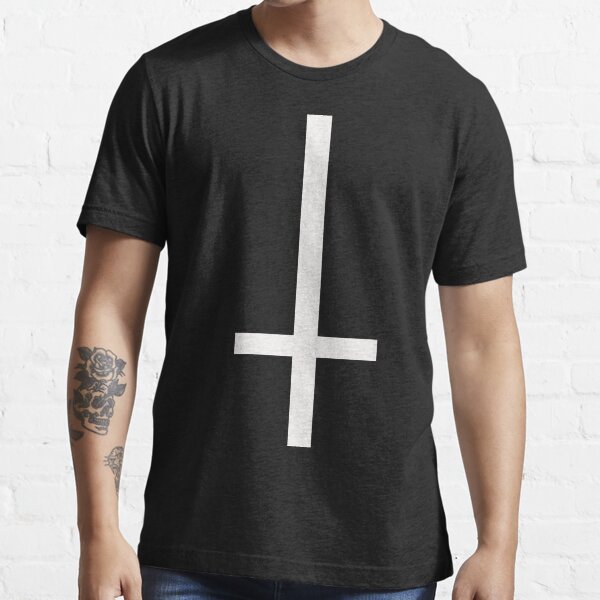 Item preview, 90's Grunge Gothic White Upside Down Antichrist Cross designed and sold by wakpowwallop.