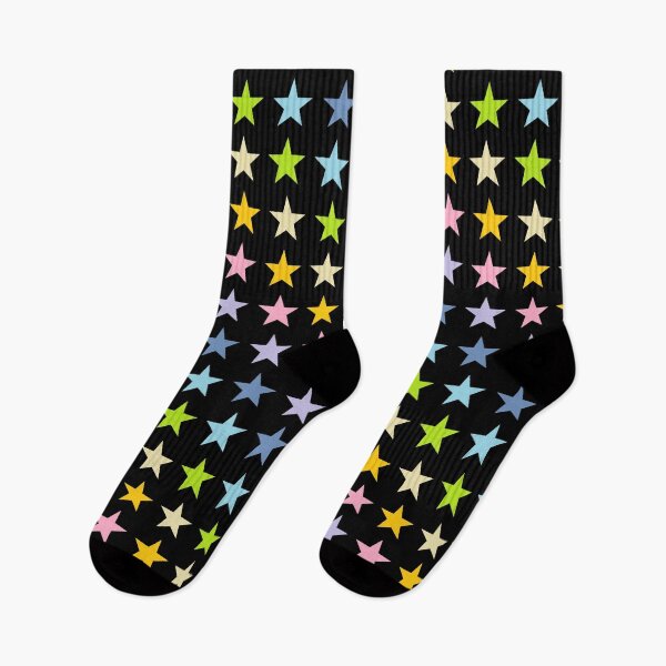 Item preview, Pastel Rainbow Stars Black designed and sold by lornakay.